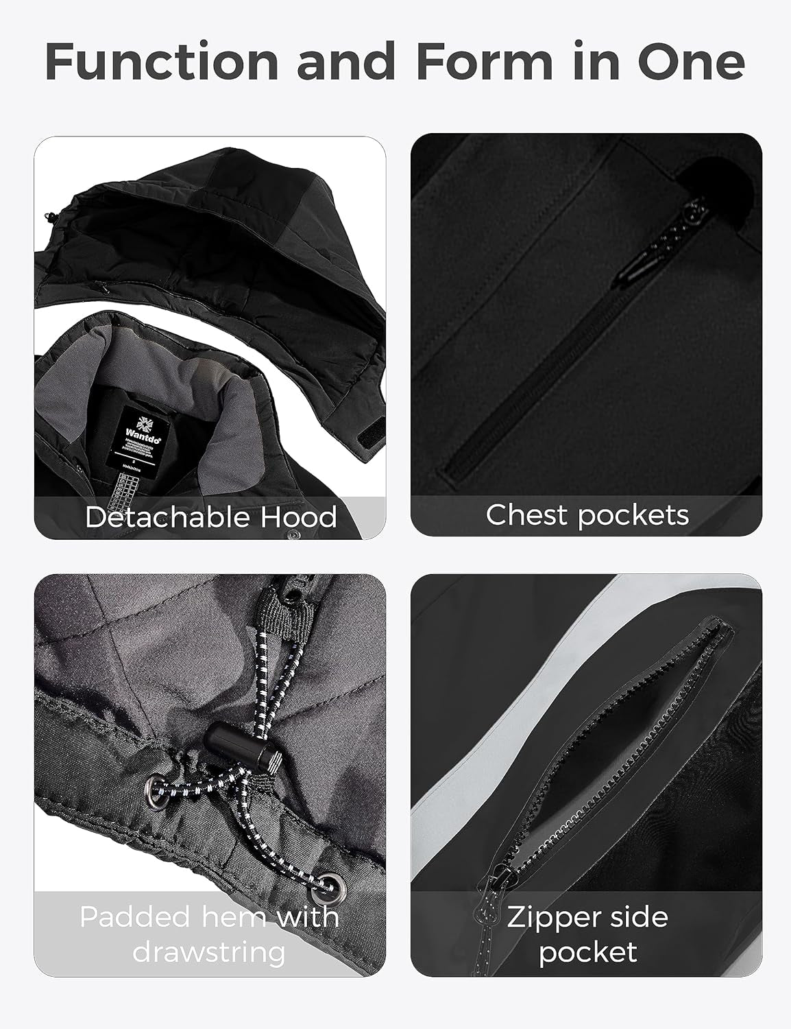 Men'S Mountain Waterproof Ski Jacket Warm Winter Snowboarding Jacket Snow Rain Coat