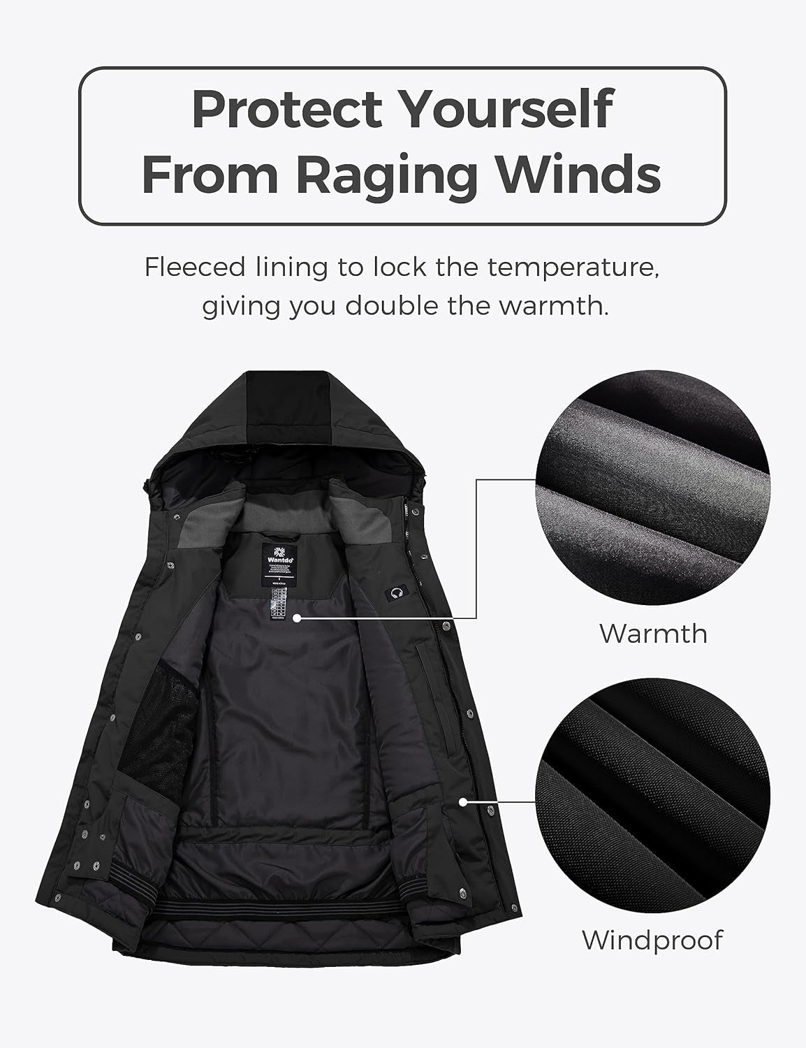 Men'S Mountain Waterproof Ski Jacket Warm Winter Snowboarding Jacket Snow Rain Coat